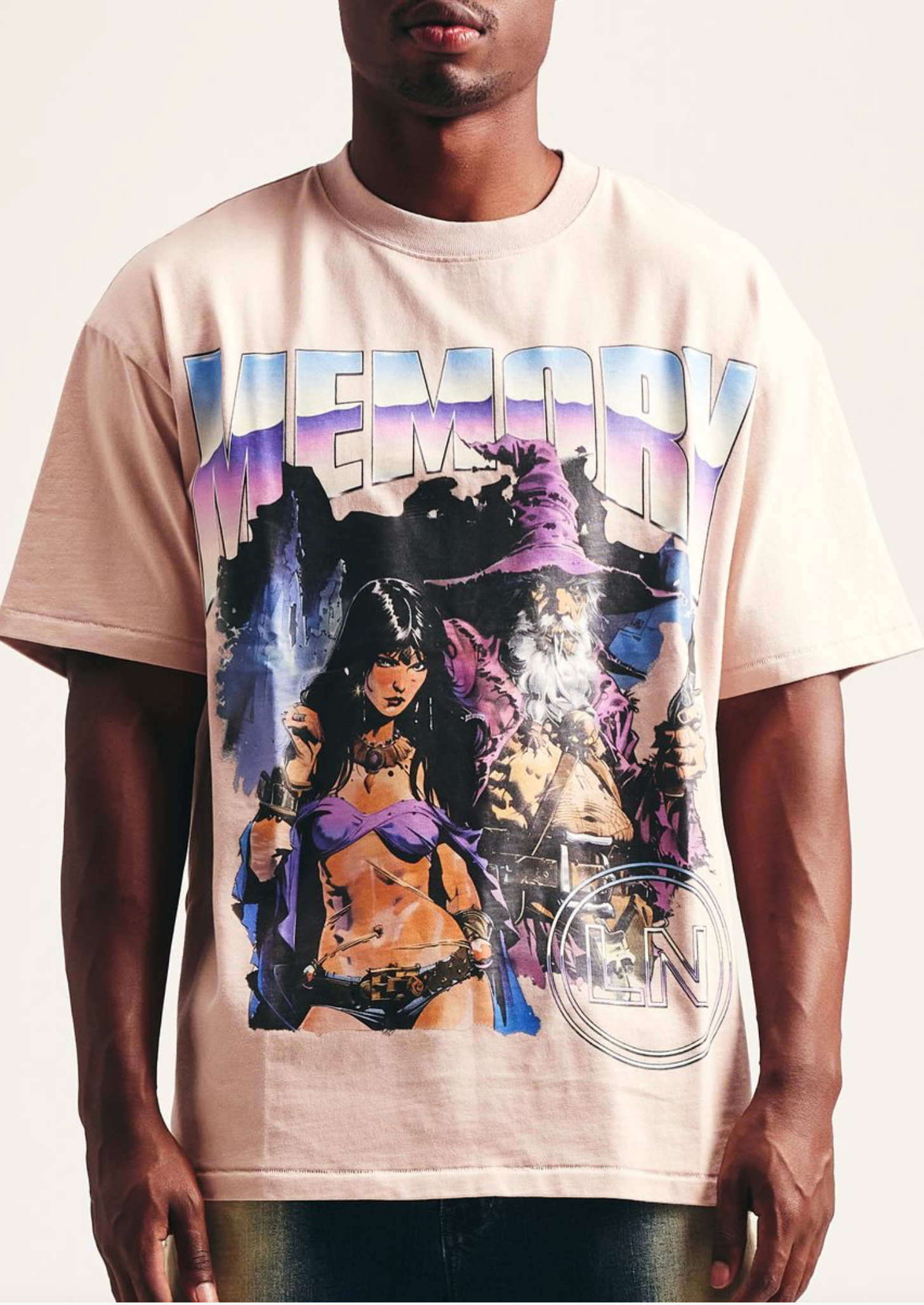 Memory Lane "Heavy Metal" LT Pink Tee - Memory Lane