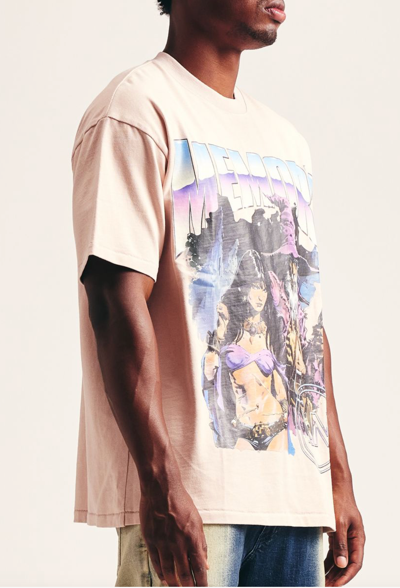 Memory Lane "Heavy Metal" LT Pink Tee - Memory Lane