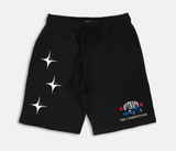 Outrank The Competition Embroidered and Printed Shorts (Black) - Outrank