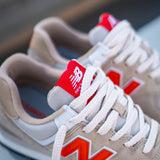 Mens New Balance 574 (Beige/Mandarin) - U574HBO - New Balance