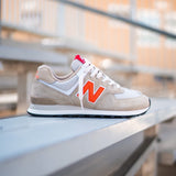 Mens New Balance 574 (Beige/Mandarin) - U574HBO - New Balance