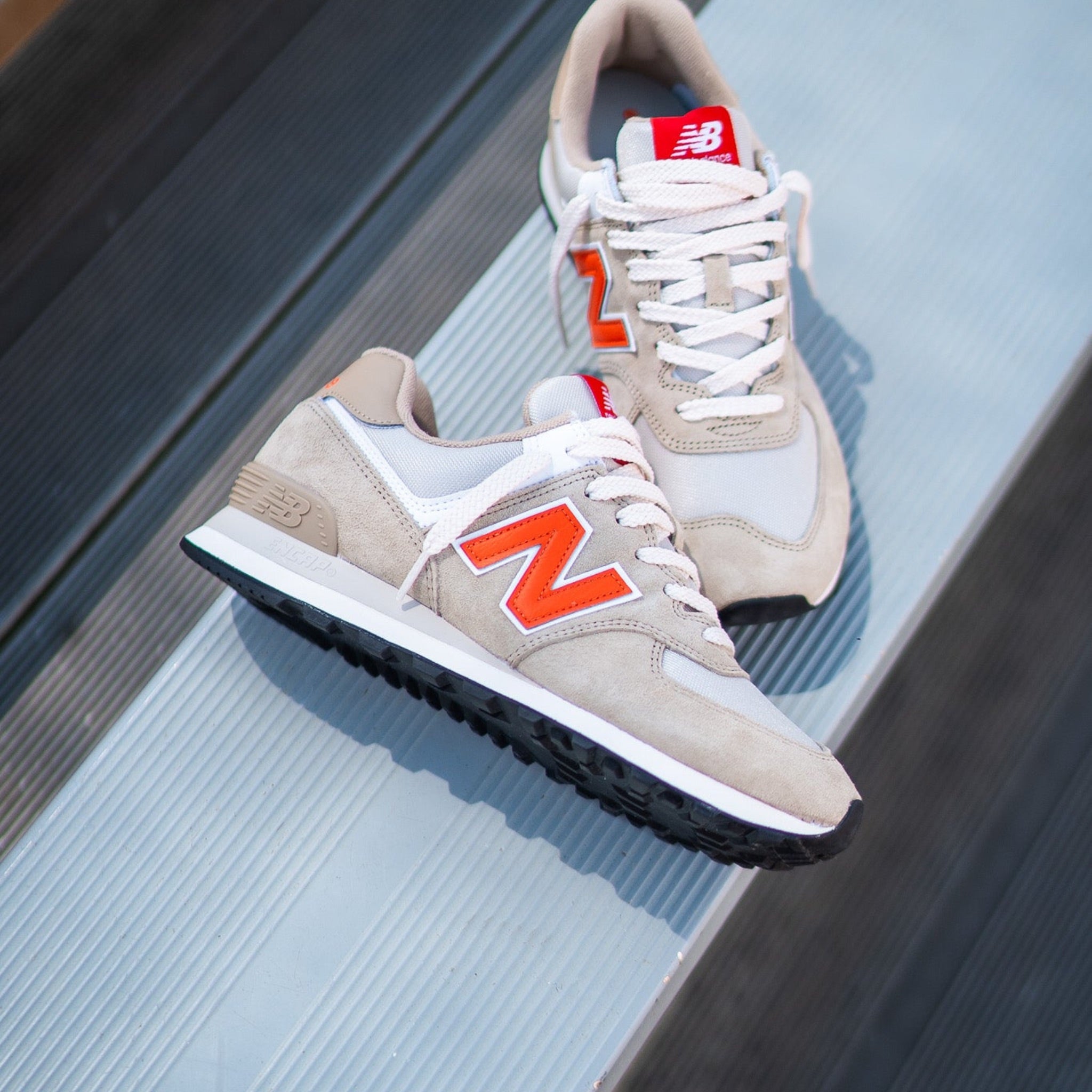 Mens New Balance 574 (Beige/Mandarin) - U574HBO - New Balance