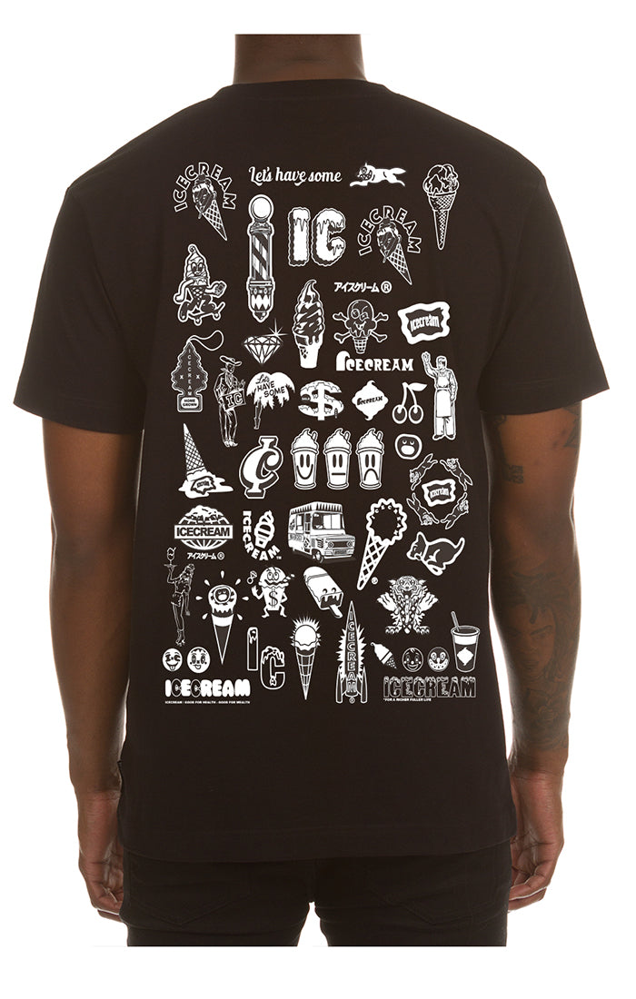 Ice Cream Stagger SS Tee (Black) - Ice Cream