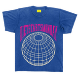 Diet Starts Monday Globe Tee (Blue) - Diet Starts Monday