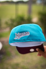 New Era Florida Marlins 25th Anniversary Bordeaux UV (Teal/Grey) - New Era