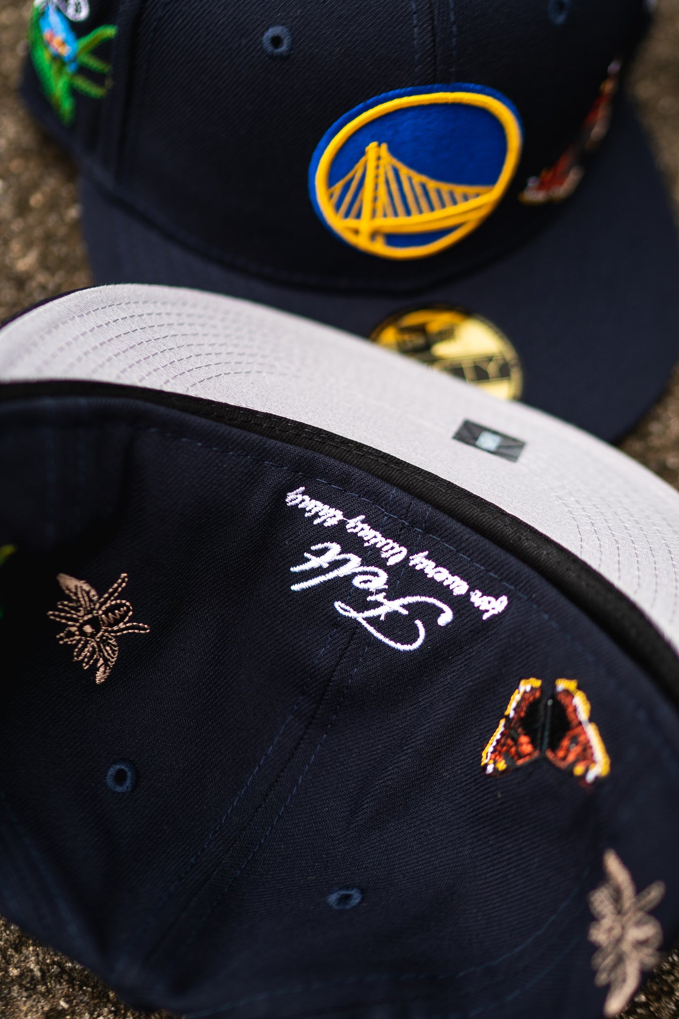 New Era x Felt Golden State Warriors Good Grey UV (Navy) - New Era