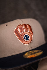 New Era Milwaukee Brewers 50th Anniversary Blush UV (Khaki/Navy) - New Era