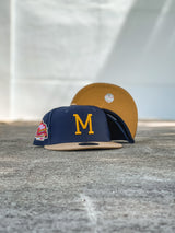 New Era Milwaukee Braves 1957 World Series Wheat UV (Navy/Tan) - New Era