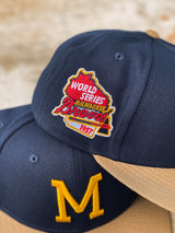 New Era Milwaukee Braves 1957 World Series Wheat UV (Navy/Tan) - New Era