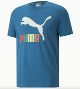 Puma Classics Logo Interest Men's Tee (Vallarta Blue) - Puma