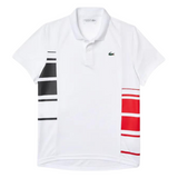 Lacoste  SPORT Colorblock Piqué And Mesh Polo (White) - Lacoste