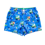 Lacoste Men's Beach Portrait Print Swimming Trunks (Blue) - Lacoste