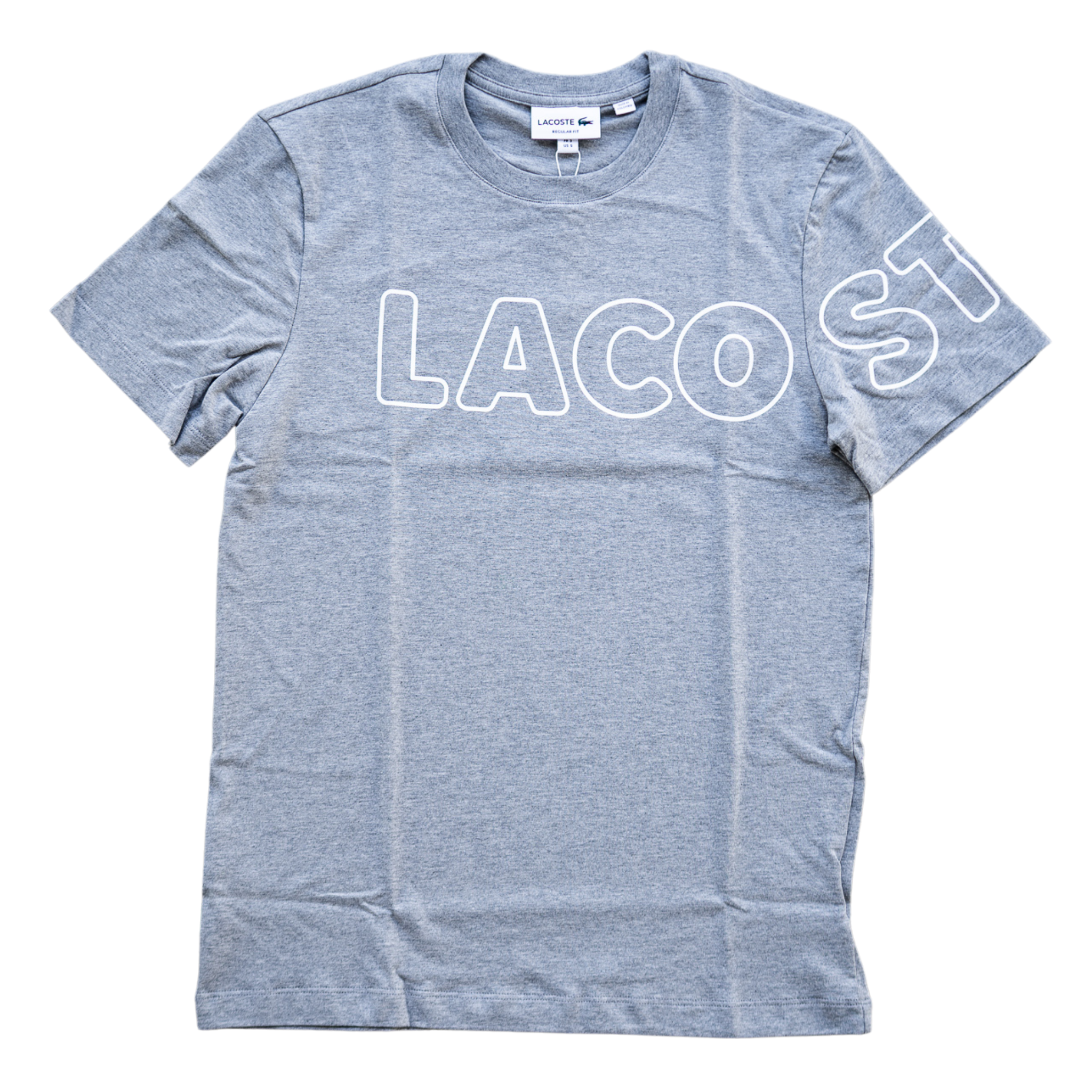 Lacoste Men's Heritage Branded Crew Neck Flecked Cotton T-Shirt (Grey Chine) - Lacoste