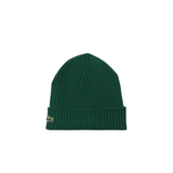 Lacoste Unisex Ribbed Wool Beanie (Green) - Lacoste