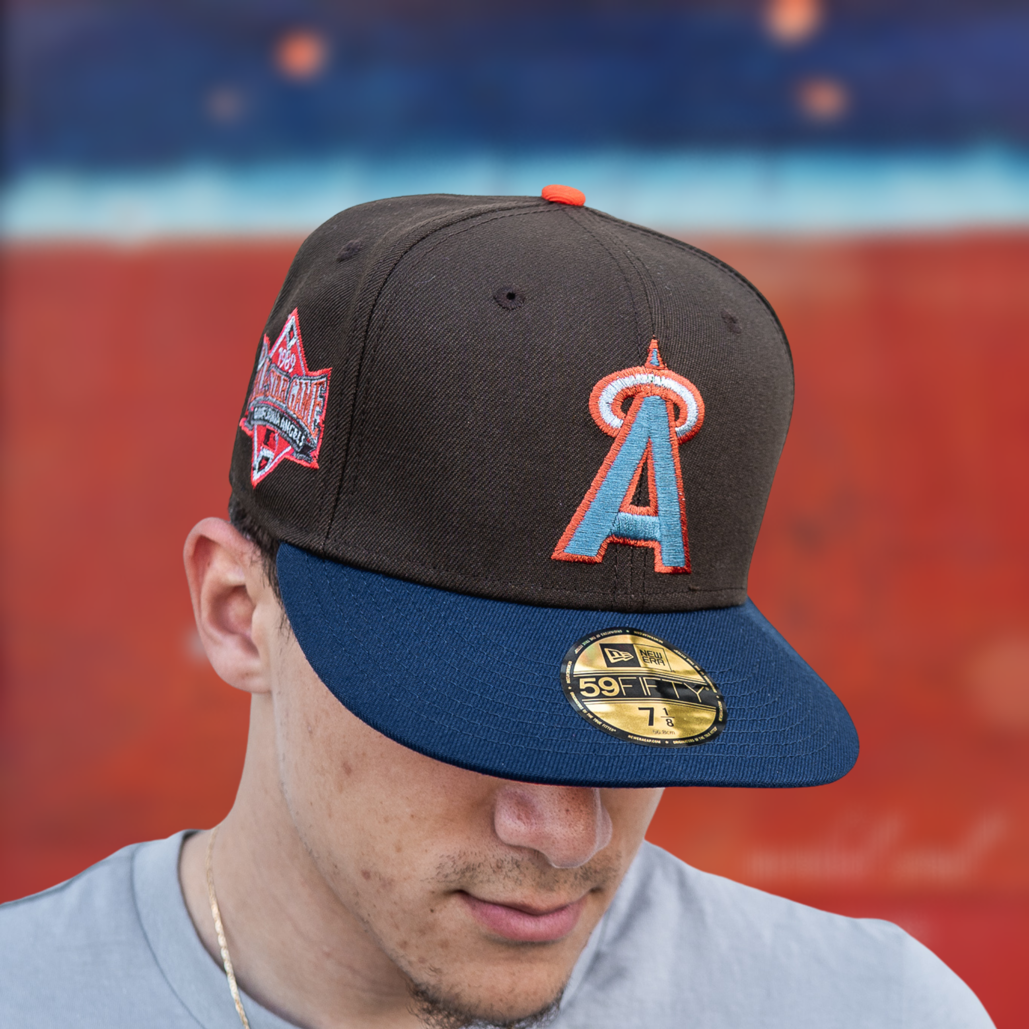 New Era Anaheim Angels 1989 ASG Grapefruit UV (Mocha/Navy) - New Era
